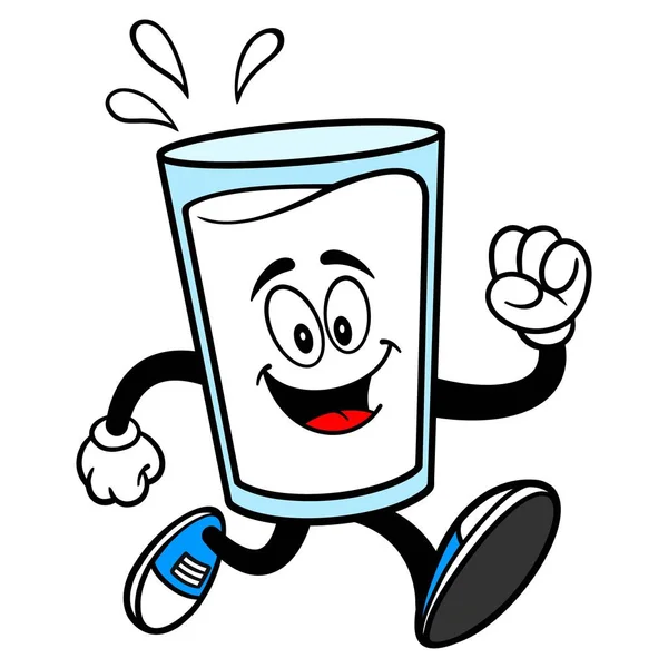 Milk Mascot Running Uma Ilustração Desenho Animado Vetorial Copo Mascote —  Vetores de Stock