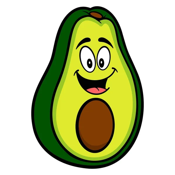 Avocado Mascot Ilustrasi Kartun Dari Maskot Avocado Yang Lucu - Stok Vektor