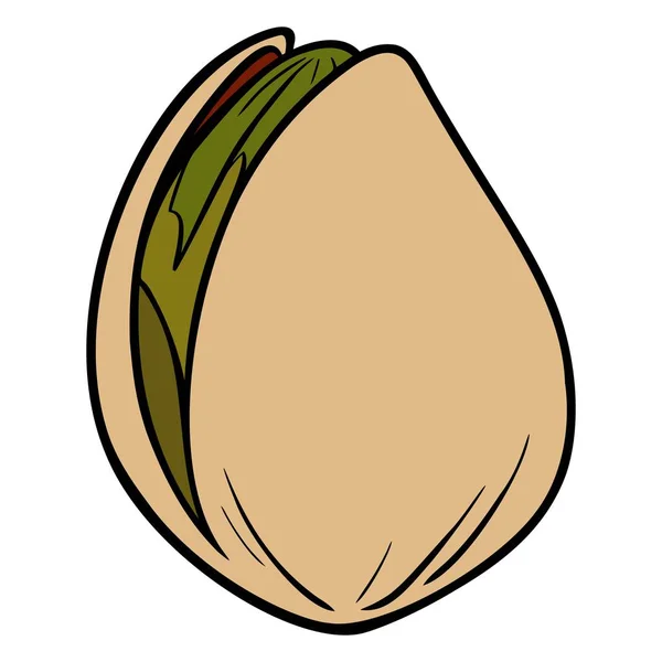 Pistachio Nut Uma Ilustração Desenho Animado Uma Porca Pistache —  Vetores de Stock