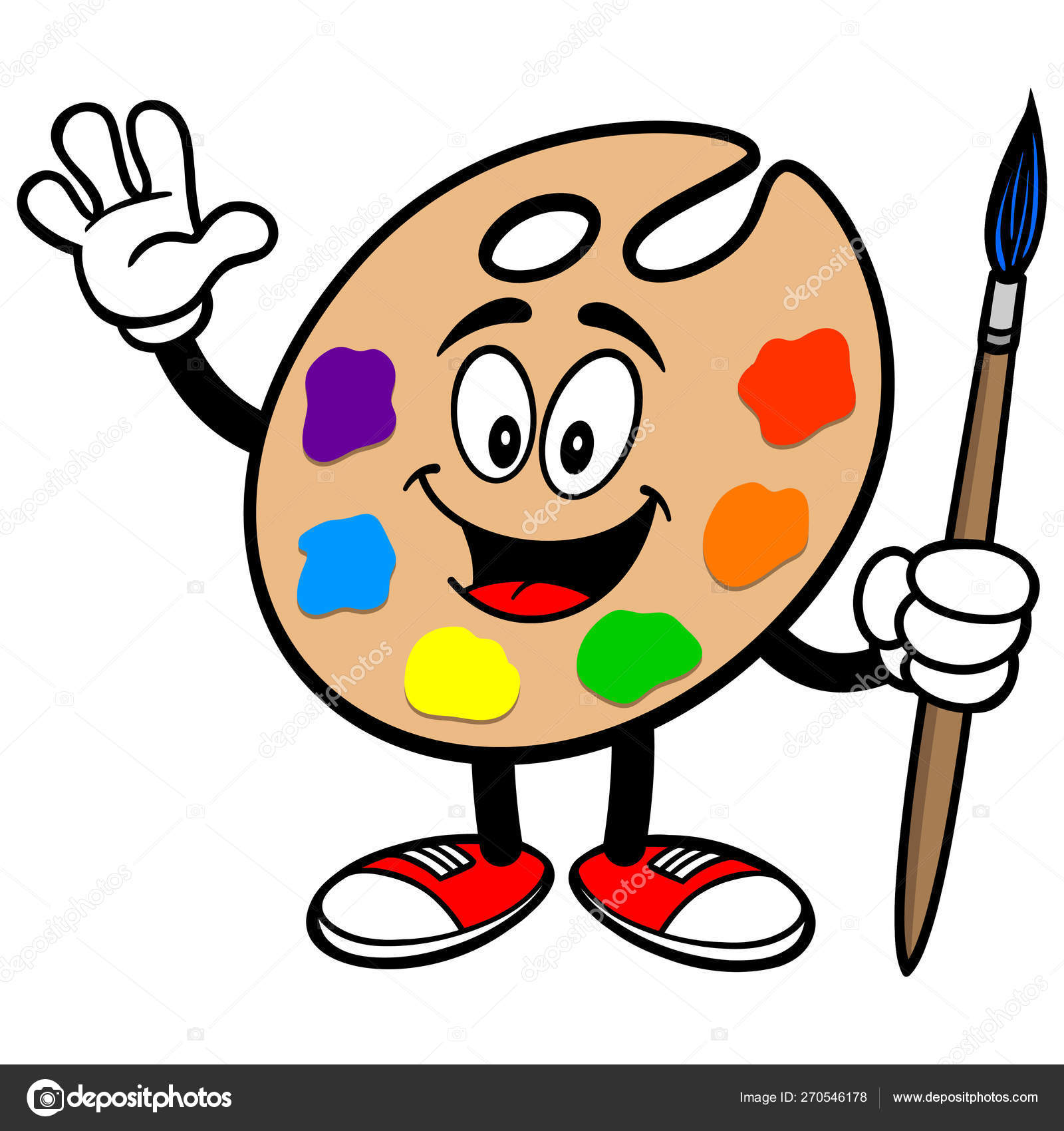 七色彩彩的卡通画笔和调色板 矢量图库插图 向量例证. 插画 包括有 代理, 油漆刷, 图标, 调色板, 绿色 - 172812614