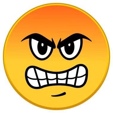 Angry İfade - Angry İfade bir karikatür İllüstrasyon.