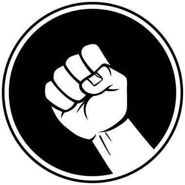 Angry Fist Insignia - Angry Fist Icon bir karikatür İllüstrasyon.