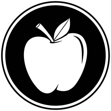 Apple Insignia - Bir Apple Simgesi bir karikatür İllüstrasyon.