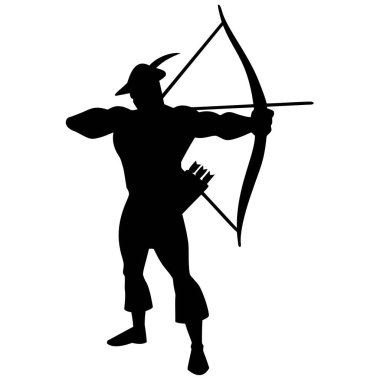 Okçu Siluet - Bir Okçu Siluet bir karikatür İllüstrasyon.