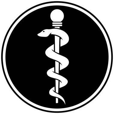 Asclepius Icon - Bir Çizgi film İllüstrasyon Bir Asclepius Simgesi.