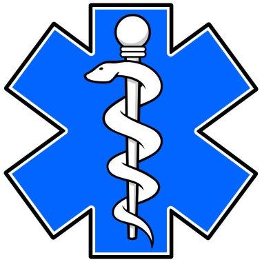 Asclepius Star - Bir Çizgi film İllüstrasyon Bir Asclepius Icon.