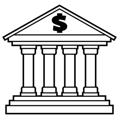 Banka Simgesi - Bir Banka Simgesi bir karikatür İllüstrasyon.