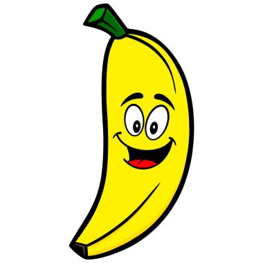Banana Cartoon Maskot - Muz Maskotu Bir karikatür İllüstrasyon.