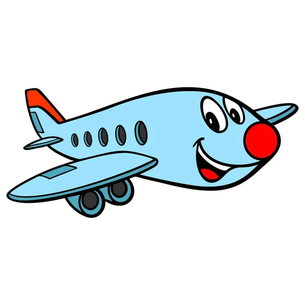 Cartoon Airplane Мультфильм Самолете — стоковый вектор