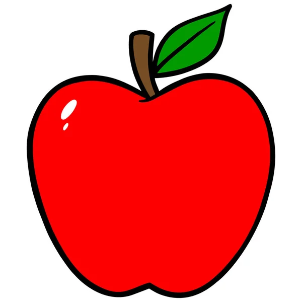 Apple Icon Cartone Animato Illustrazione Icona Apple — Vettoriale Stock