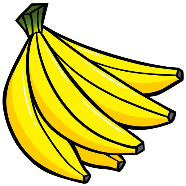 Banana Csokor Rajzfilm Illusztráció Egy Banán Csokor — Stock Vector