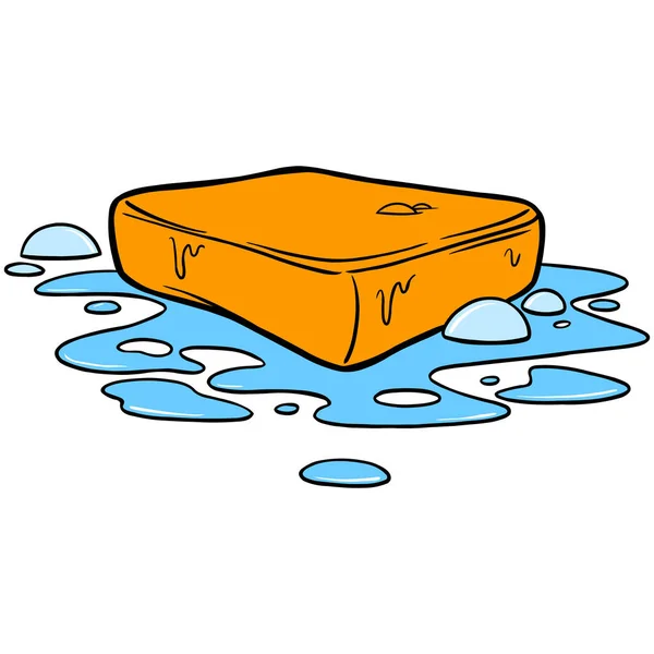 Bar Soap Une Illustration Bande Dessinée Une Barre Savon — Image vectorielle