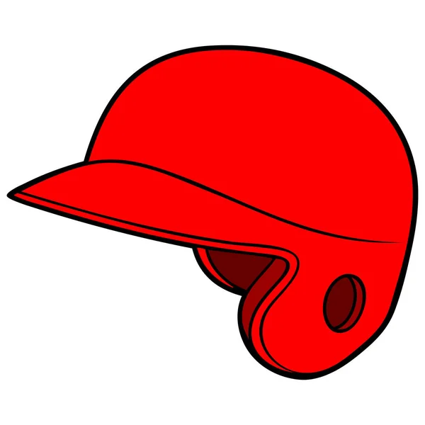 Casco Béisbol Una Ilustración Dibujos Animados Casco Béisbol — Archivo Imágenes Vectoriales