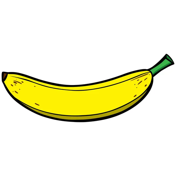 Banana Icon Bir Muz Bir Karikatür Llüstrasyon — Stok Vektör