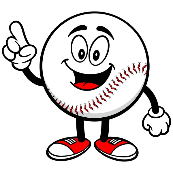 Baseball Mascot Pointing Cartoon Illustration Baseball Mascot — Stock Vector