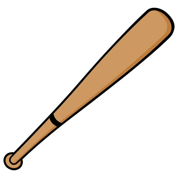 Baseball Bat Une Illustration Bande Dessinée Une Chauve Souris Baseball — Image vectorielle