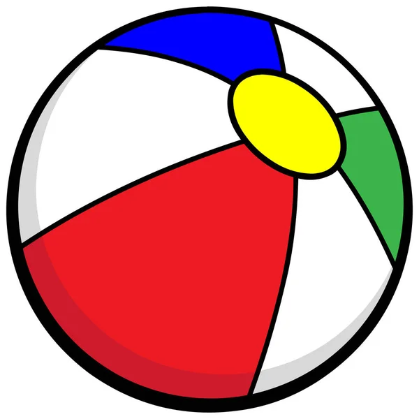 Beachball Ikone Eine Zeichentrickillustration Eines Beachballs — Stockvektor