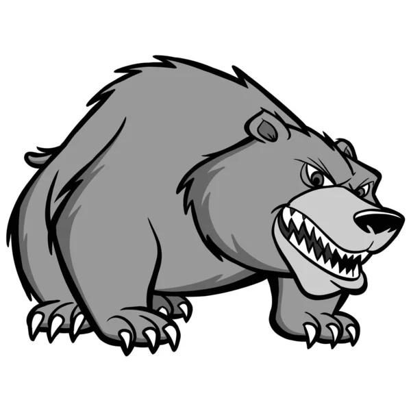 Bear Prowl Illustration Uma Ilustração Desenho Animado Uma Mascote Urso — Vetor de Stock