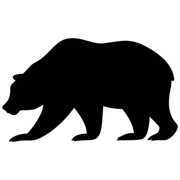 Bear Silhouette Une Illustration Bande Dessinée Une Mascotte Ours — Image vectorielle