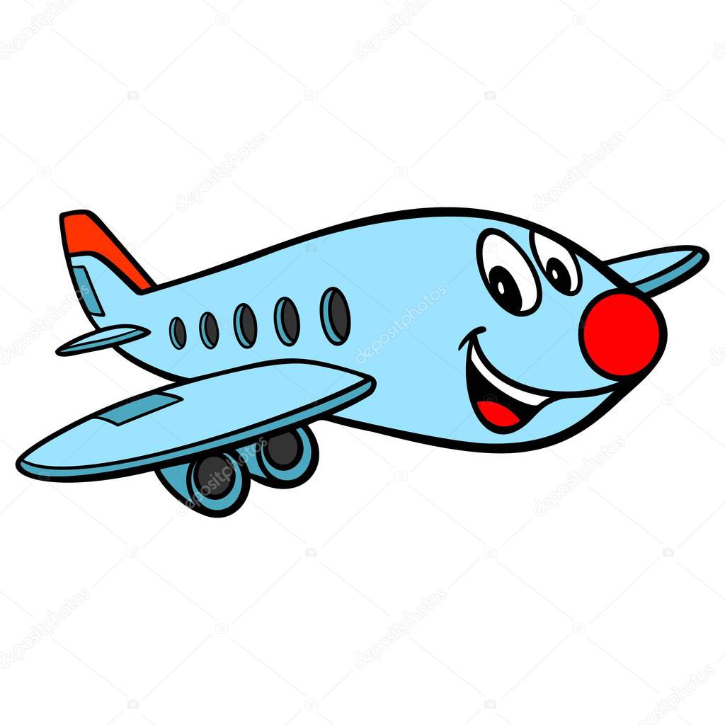 Airplane Cartoon - A cartoon Illustration of a Airplane.