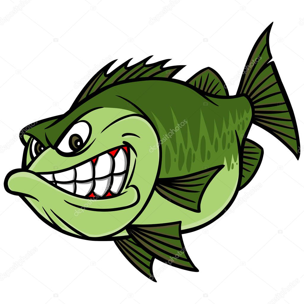 Bass Fishing Mascot - A cartoon Illustration of a Bass Mascot.