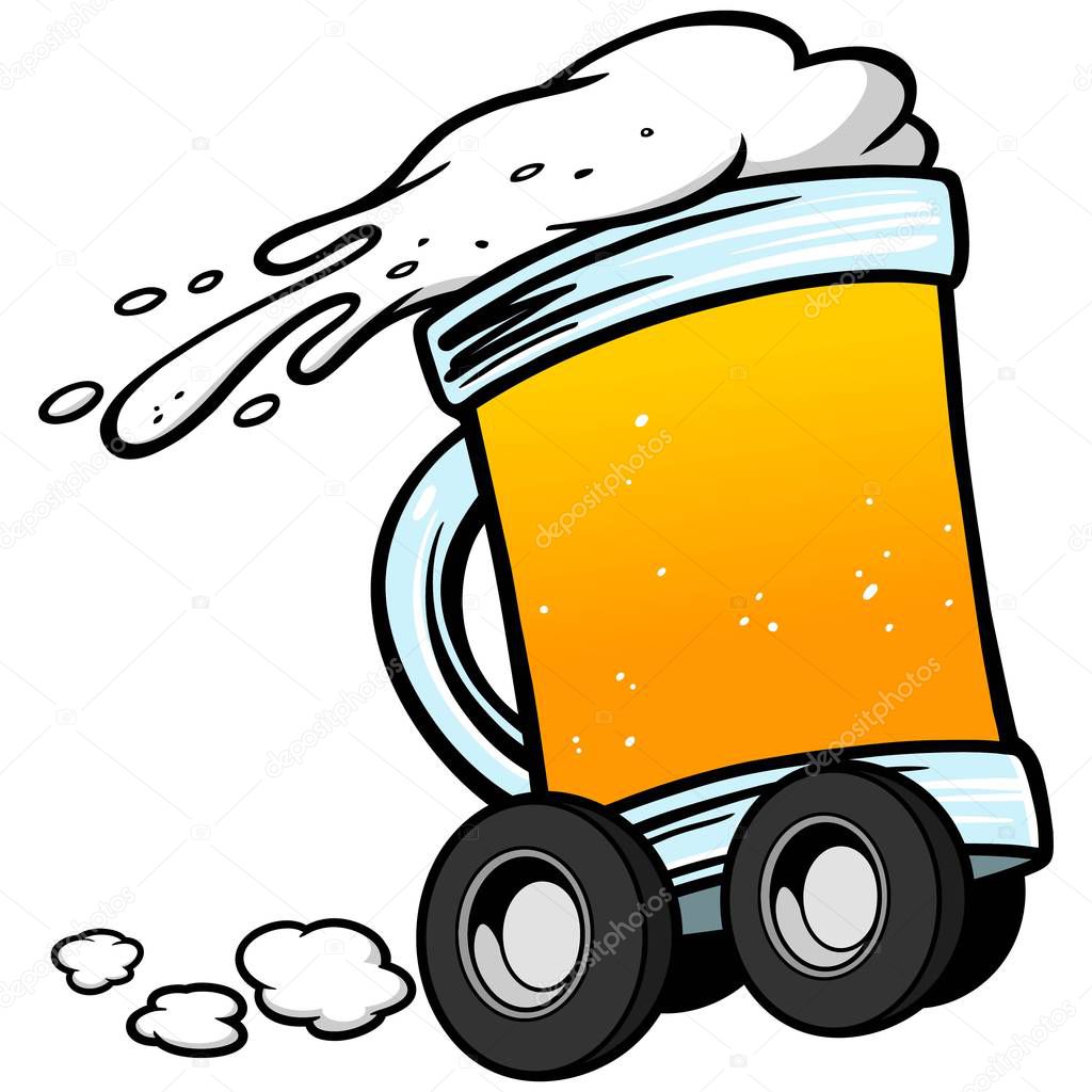 Beer Delivery - A cartoon illustration of a Beer Delivery concept.