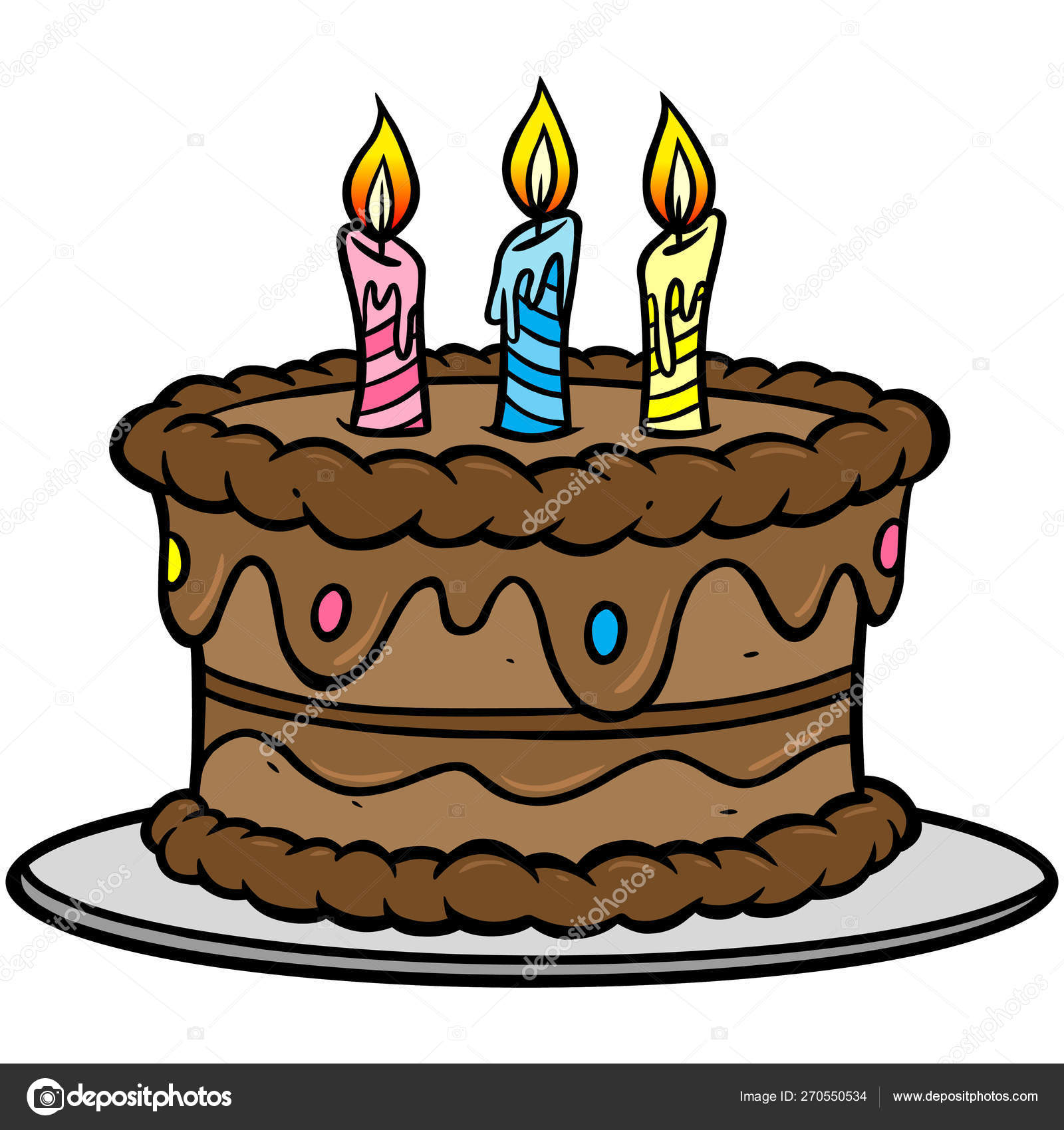 Birthday Cake Cartoon Illustration Birthday Cake Stock Vector Image by  ©larryrains #270550534