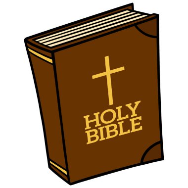 İncil Okul Simgesi - Bir İncil Okul Simgesi bir karikatür illüstrasyon.