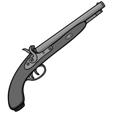 Siyah Toz Gun İllüstrasyon - Siyah Toz Gun bir karikatür illüstrasyon.