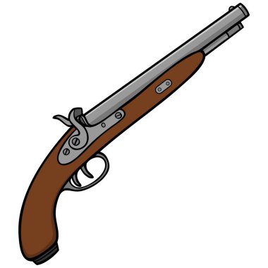 Siyah Toz Tabanca - Siyah Toz Gun bir karikatür illüstrasyon.