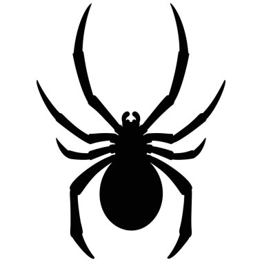 Black Widow Siluet - Bir Kara Dul bir karikatür illüstrasyon.