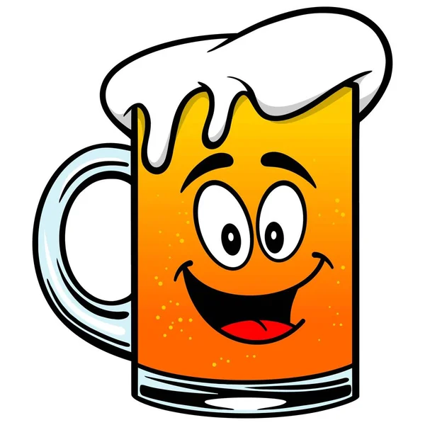 Beer Mascot Rajzfilm Illusztrációja Egy Sör Kabalája — Stock Vector