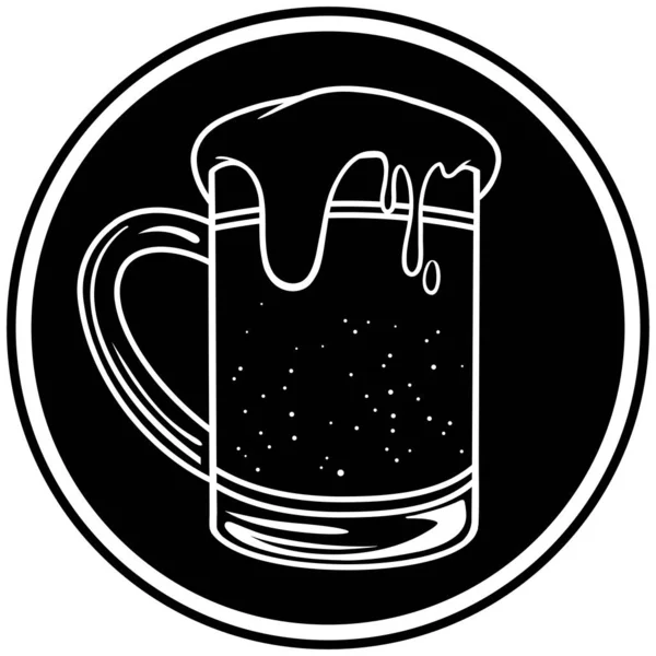 Symbole Bière Une Illustration Bande Dessinée Une Icône Bière — Image vectorielle