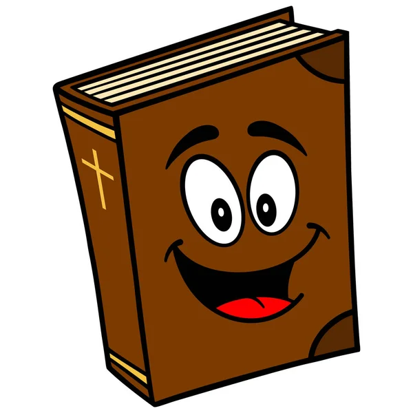 Mascotte Della Scuola Biblica Cartone Animato Illustrazione Una Mascotte Della — Vettoriale Stock