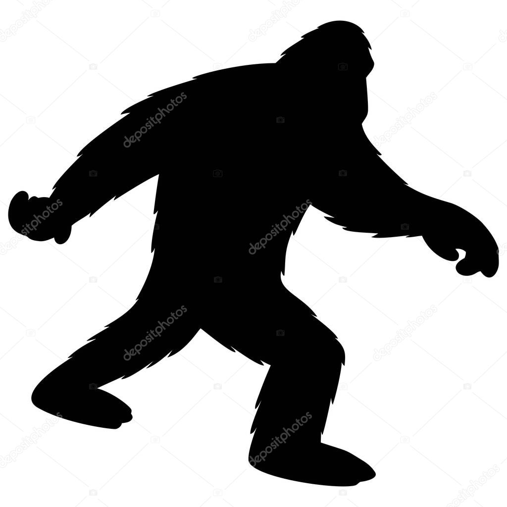 Bigfoot - A cartoon illustration of a Bigfoot Silhouette.