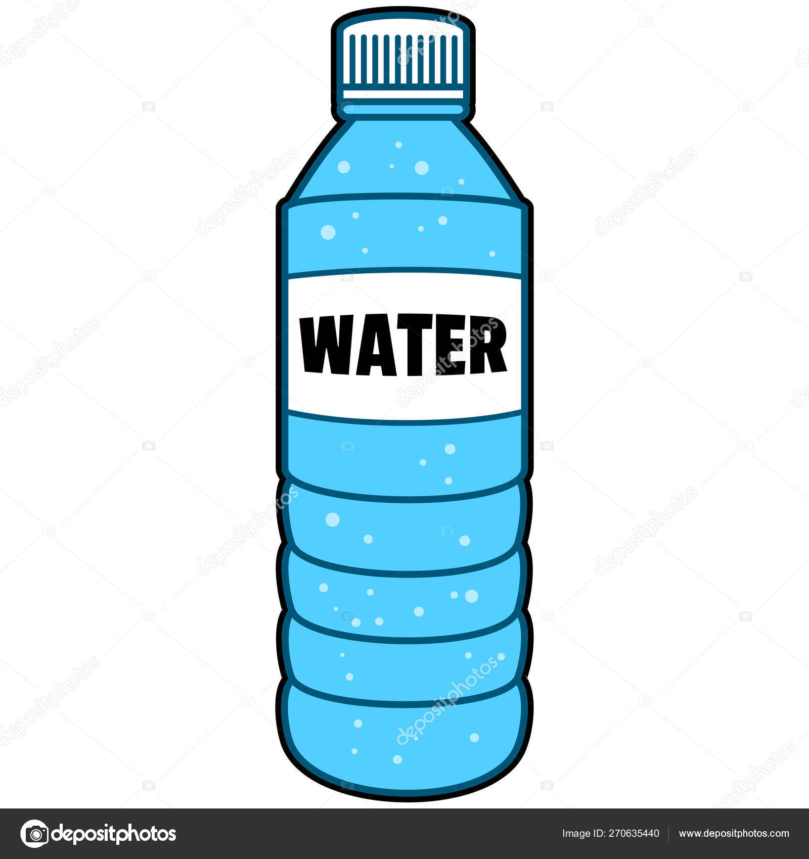 Bottle Water Cartoon Illustration Bottle Water Stock Vector Image by  ©larryrains #270635440