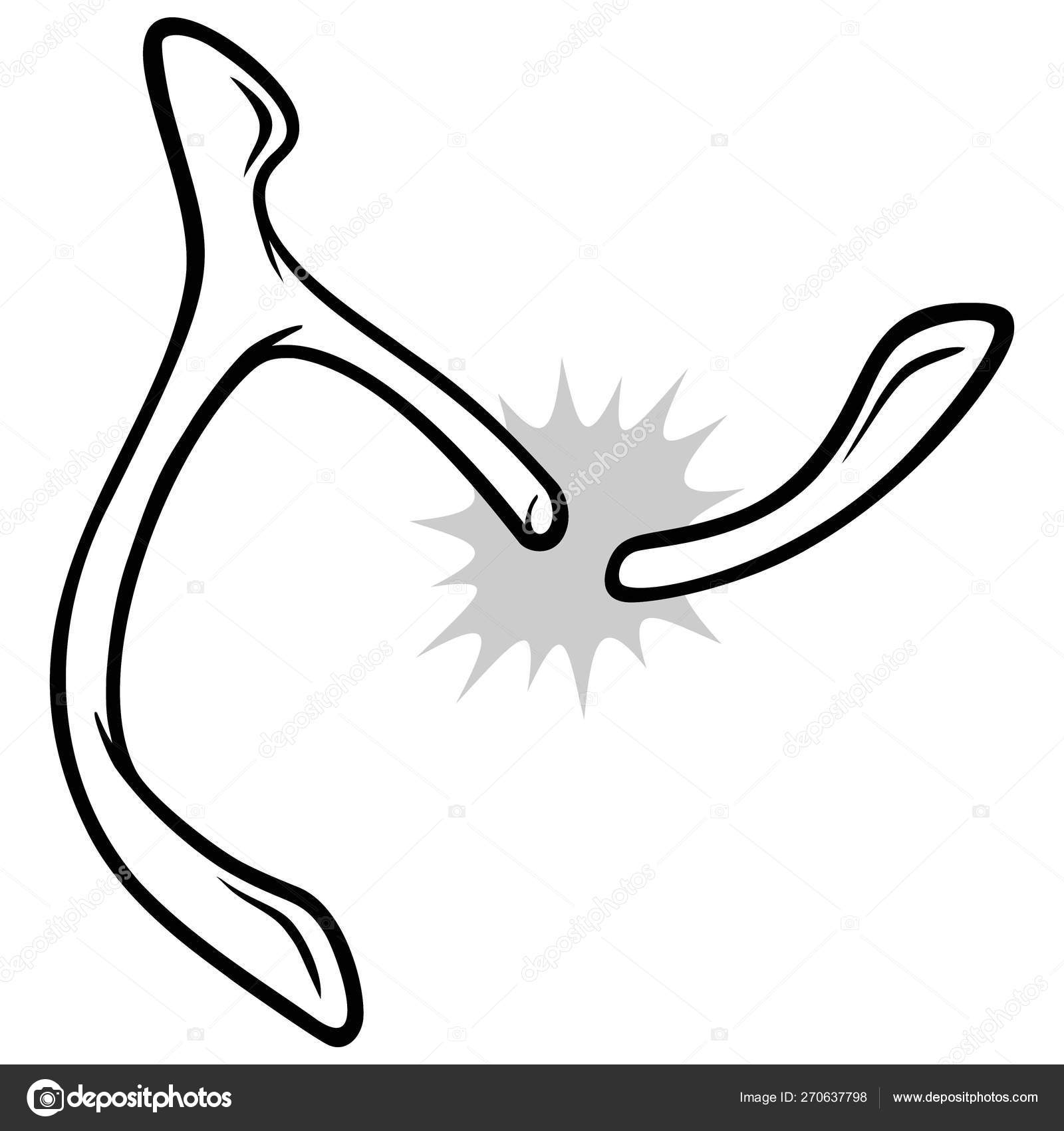 Illustration Broken Wishbone Une Illustration Dessin Animé Broken