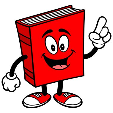 Kitap İşaretleme - Bir Kitap Maskotu bir karikatür illüstrasyon.