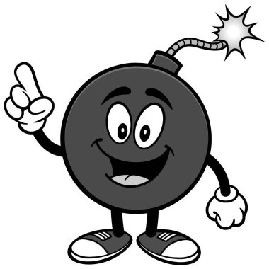 Bomba Maskot İşaret İllüstrasyon - Bomba Maskot bir karikatür illüstrasyon.