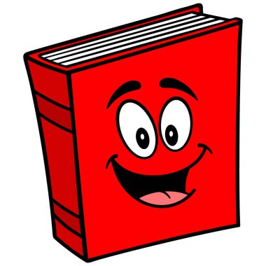 Kitap Maskotu - Bir Kitap Maskotu bir karikatür illüstrasyon.