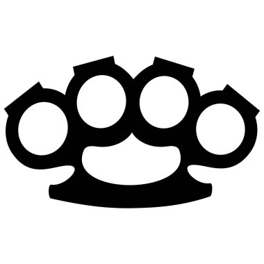 Pirinç Knuckles Siluet - Brass Knuckles bir çift bir karikatür illüstrasyon.