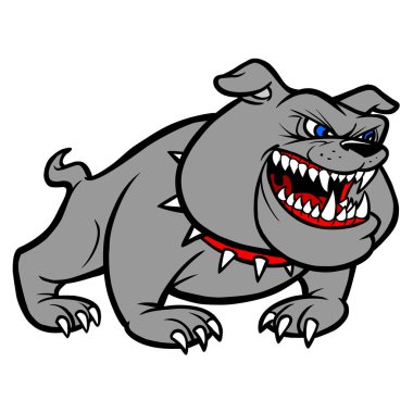 Bulldog Classic Icon - Bulldog Maskot bir karikatür illüstrasyon.