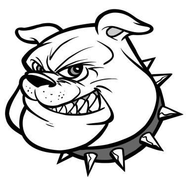 Bulldog Maskot İllüstrasyon - Bulldog Maskot bir karikatür illüstrasyon.