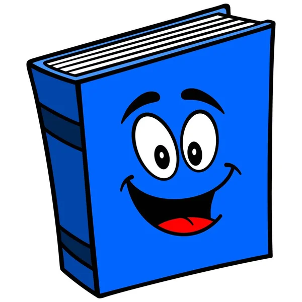 Blue Book Mascot Una Ilustración Dibujos Animados Una Mascota Blue — Vector de stock