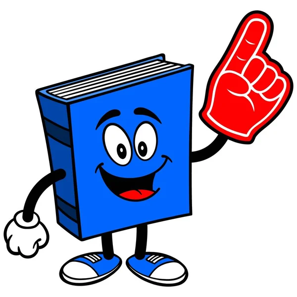 Блакитна Книга Поролон Боку Мультфільм Ілюстрація Блакитний Талісман Книги — стоковий вектор