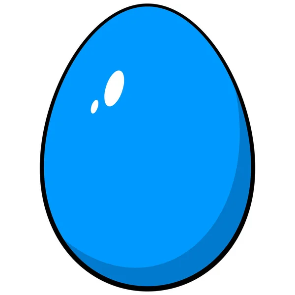 Blue Easter Egg Een Cartoon Illustratie Van Een Blauwe Paasei — Stockvector