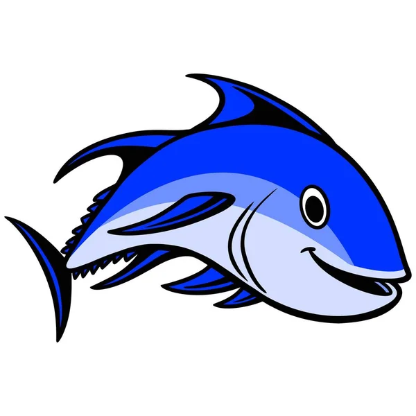 Tuňák Plavání Kreslený Obrázek Tuňáka Bluefin — Stockový vektor