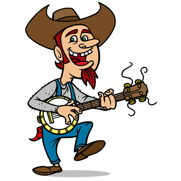 Bluegrass Bill Een Cartoon Illustratie Van Een Bluegrass Bill — Stockvector