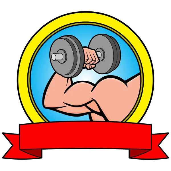 Bodybuilding Icon Cartone Animato Illustrazione Icona Culturismo — Vettoriale Stock