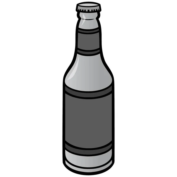 Illustration Bouteille Bière Une Illustration Bande Dessinée Une Bouteille Bière — Image vectorielle